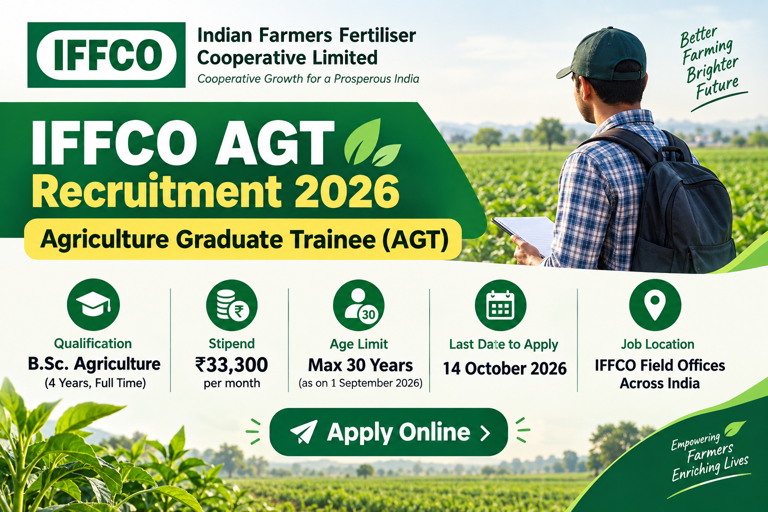 IFFCO AGT Recruitment 2026 Agriculture Graduate Trainee